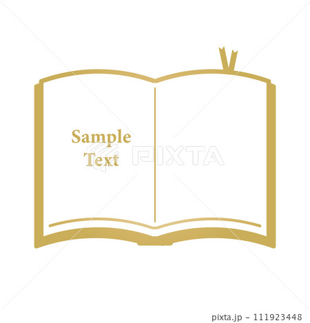 フレームとしても使える開いた本のイラスト フレームとしても使える開いた本のイラスト 111923448