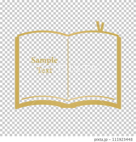 フレームとしても使える開いた本のイラスト フレームとしても使える開いた本のイラスト 111923448
