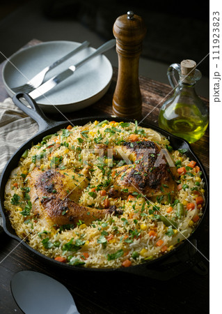 one pot chicken and rice 111923823