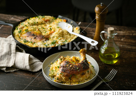 one pot chicken and rice 111923824