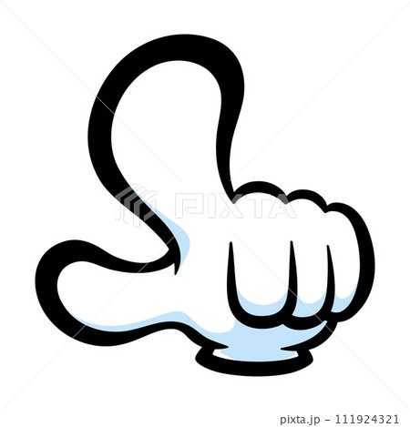 手袋をした手で正面に指差しのポーズをするイラスト 111924321