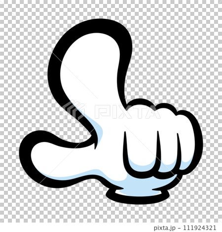 手袋をした手で正面に指差しのポーズをするイラスト 111924321