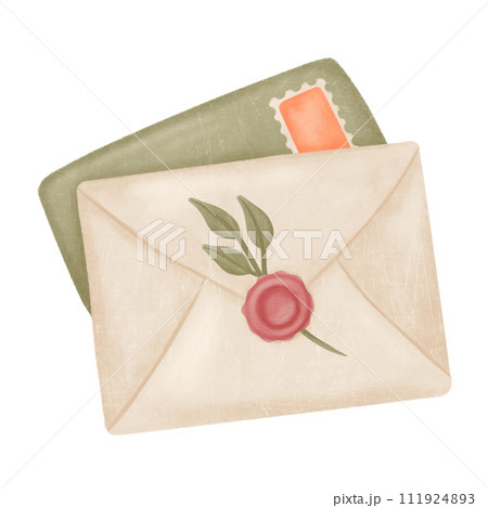 illustration of funky retro airmail envelope with stamp isolated on white background illustration of funky retro airmail envelope with stamp isolated on white background 111924893