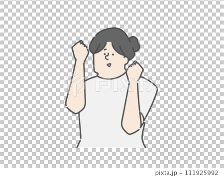 A female caregiver doing a fist pump 111925992