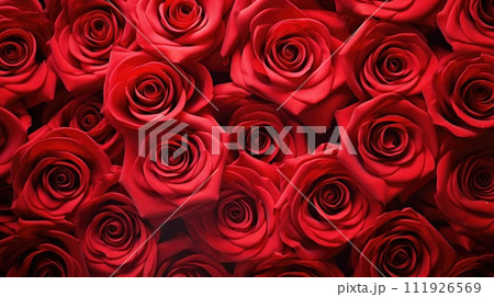 AI-generated content. Red roses background, Valentines Day background 111926569