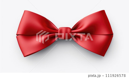 AI-generated content. Realistic red bow isolated on white background. 111926578