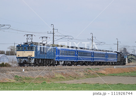 両毛線　伊勢原ー駒形　JR東日本　EF64-1001＋12系＋C61-20（高崎）　試運転 111926744