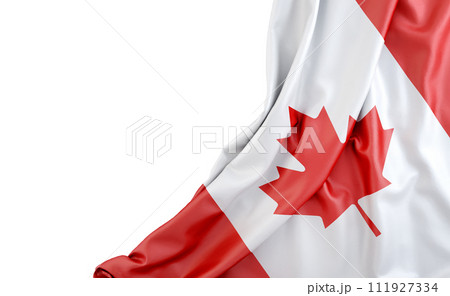 Flag of Canada with empty space on the left. Isolated. 3D Rendering 111927334