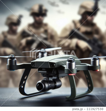photo of cheap fpv war drone on blurred military background photo of cheap fpv war drone on blurred military background 111927530