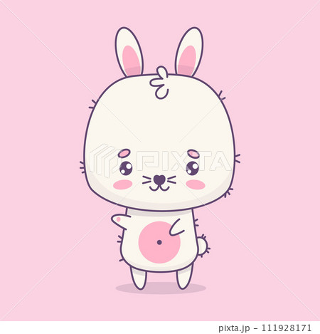 Cute bunny animal kawaii. Vector illustration. Kids collection Cute bunny animal kawaii. Vector illustration. Kids collection 111928171