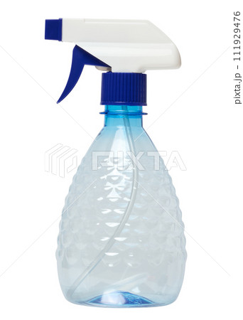 Empty plastic spray bottle on isolated background Empty plastic spray bottle on isolated background 111929476