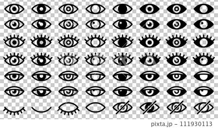 Vector illustration set of simple eye marks Vector illustration set of simple eye marks 111930113