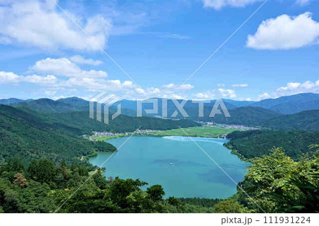 賤ヶ岳山頂からの余呉湖の風景 賤ヶ岳山頂からの余呉湖の風景 111931224