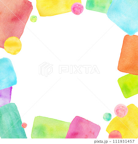 虹色のカラフルな水彩フレーム 虹色のカラフルな水彩フレーム 111931457