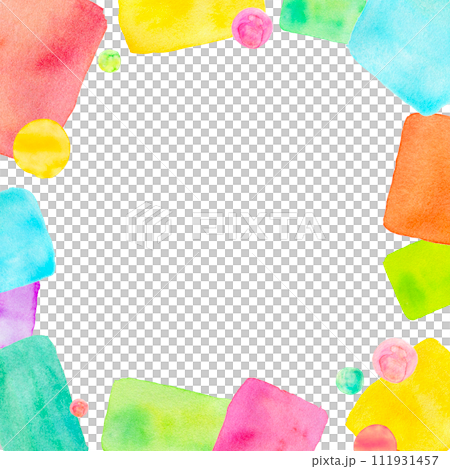 虹色のカラフルな水彩フレーム 虹色のカラフルな水彩フレーム 111931457