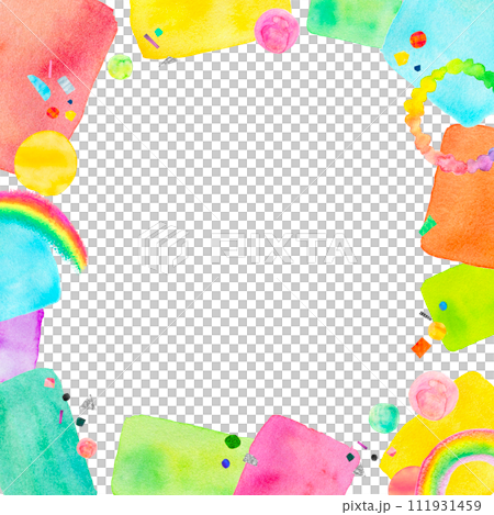 彩虹多彩水彩框 彩虹多彩水彩框 111931459