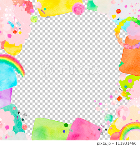 彩虹多彩水彩框 111931460
