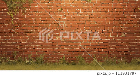 AI-generated content. Grunge banner. Abstract stone background. The texture of the stone wall. Close-up rock backdrop. 111931797