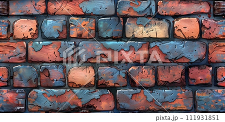 AI-generated content. Grunge banner. Abstract stone background. The texture of the stone wall. Close-up rock backdrop. 111931851