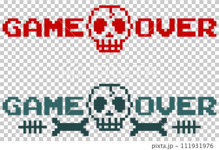 Illustration of a message indicating that the game is over due to player death 111931976