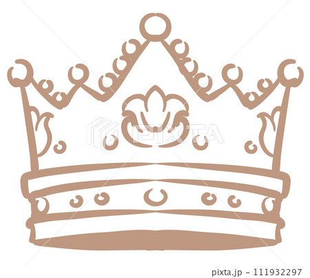 アンティークな王冠のイラスト・セット。ベクター素材 111932297