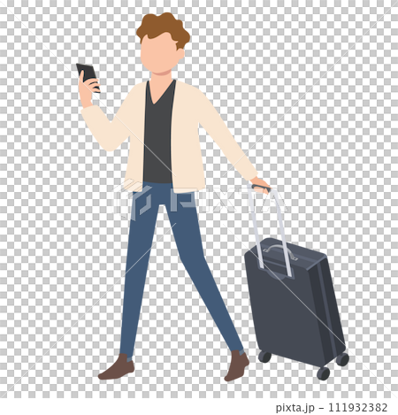 Illustration of a man traveling Illustration of a man traveling 111932382
