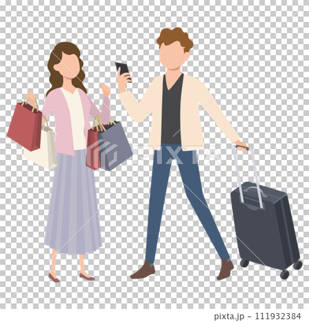 Illustration of people going on a trip 111932384