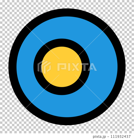 圓形帛琉國旗圖示。向量。 圓形帛琉國旗圖示。向量。 111932437