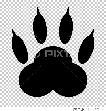 Cat footprint silhouette icon. vector. 111932439