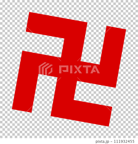 紅色卍字圖示。向量。 紅色卍字圖示。向量。 111932455