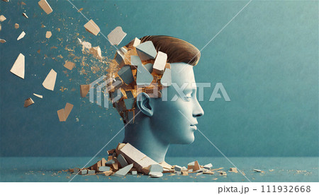 精神障害、心理的問題の概念。AI生成画像 精神障害、心理的問題の概念。AI生成画像 111932668