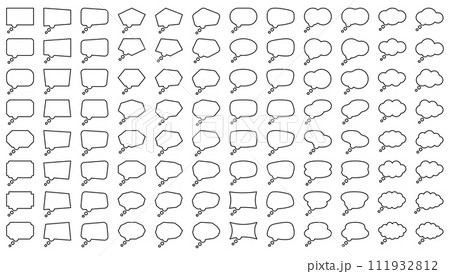吹き出し、スピーチバブル、フレームのベクターイラストセット 111932812