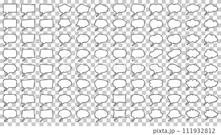 吹き出し、スピーチバブル、フレームのベクターイラストセット 111932812