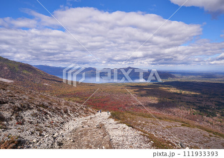 北海道 樽前山登山道からの支笏湖の眺め 北海道 樽前山登山道からの支笏湖の眺め 111933393