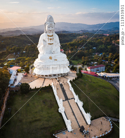 Aerial view of Wat Huay Pla Kang: Goddess of Mercy, in Chiang Rai, Thailand Aerial view of Wat Huay Pla Kang: Goddess of Mercy, in Chiang Rai, Thailand 111933931