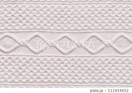 アラン柄のテクスチャ(ホワイト) アラン柄のテクスチャ(ホワイト) 111934052