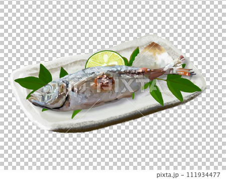 アジの塩焼き(飾り付き) アジの塩焼き(飾り付き) 111934477