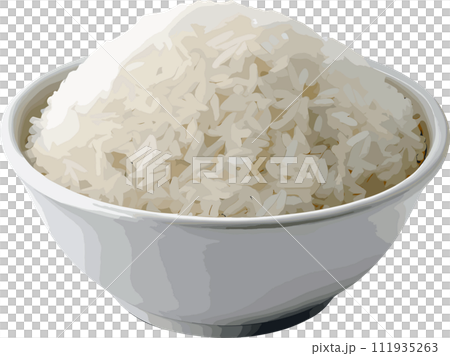 cooked rice in a bowl, png files,Generative AI 111935263