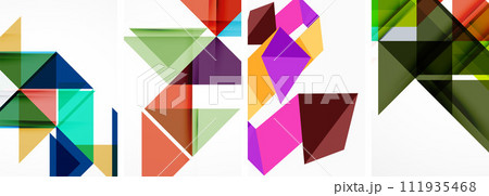 Set of abstract random triangle composition backgrounds. Vector illustration for for wallpaper, business card, cover, poster, banner, brochure, header, website Set of abstract random triangle composition backgrounds. Vector illustration for for wallpaper, business card, cover, poster, banner, brochure, header, website 111935468