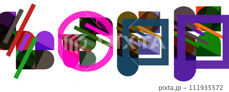Square and round shape geometric poster set for wallpaper, business card, cover, poster, banner, brochure, header, website 111935572