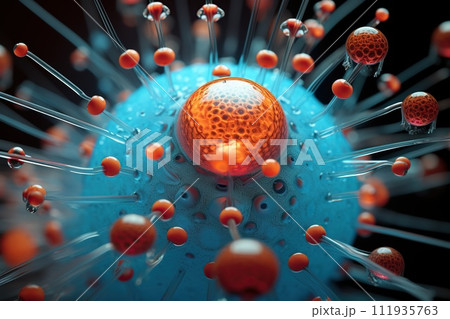 Abstract Microscopic View of Cellular...のイラスト素材 [111935763] - PIXTA