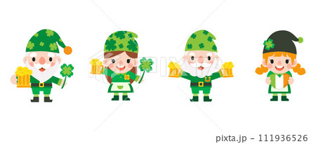 Gnomes Saint Patrick's Day Clipart, Gnome man and woman Saint Patricks, Gnomes Saint Patrick's Day Clipart, Gnome man and woman Saint Patricks, 111936526