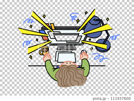 一個女孩在電腦上做東西的插圖 一個女孩在電腦上做東西的插圖 111937600