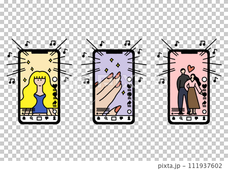 TikTokでライフスタイルを投稿するイラスト 111937602