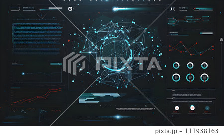 Visualize the business analytics. Visualize a vibrant dashboard filled with economic graphs and charts. Depict business analytics in a practical, Sequential manner.  111938163