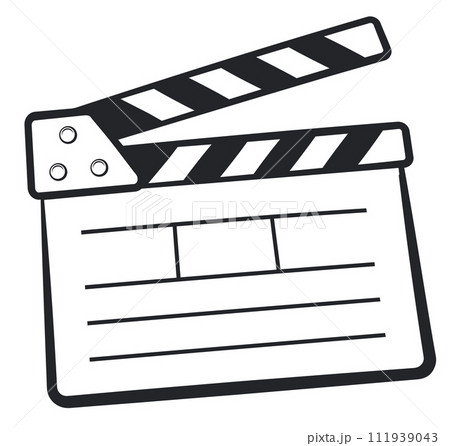 cinema or movie clapperboard isolated 111939043