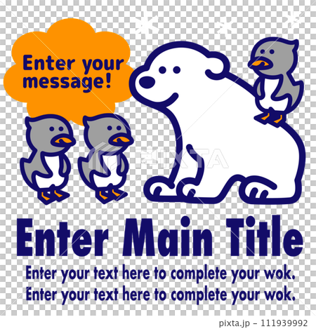 Animal sign board polar bear & penguin 111939992