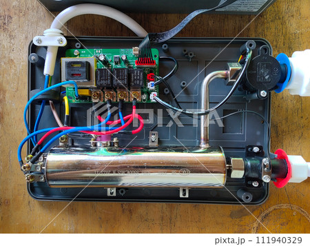 Electrical circuit board inside the water heater Electrical circuit board inside the water heater 111940329