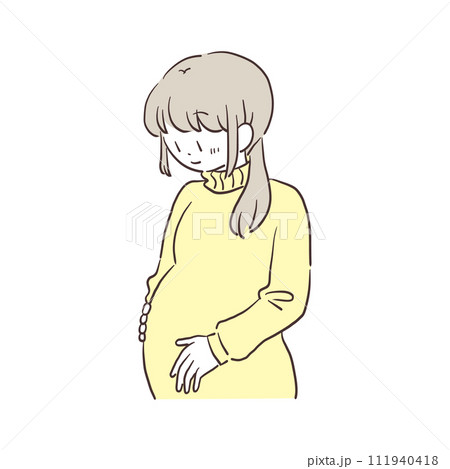 妊婦さんのイラスト素材 111940418