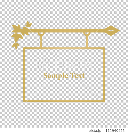 Illustration 1 of a stylish hanging signboard that can also be used as a frame Illustration 1 of a stylish hanging signboard that can also be used as a frame 111940423